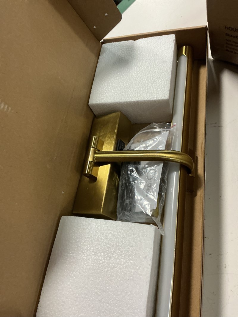 Condition photo showing Good Condition for wireless picture lights for wall battery operated brass art light for paintings with remote 3cct dimmable potrait lighting rotatable display lighting 16" rechargeable wall lamp for frame dartboard battery operated brass 16 inch