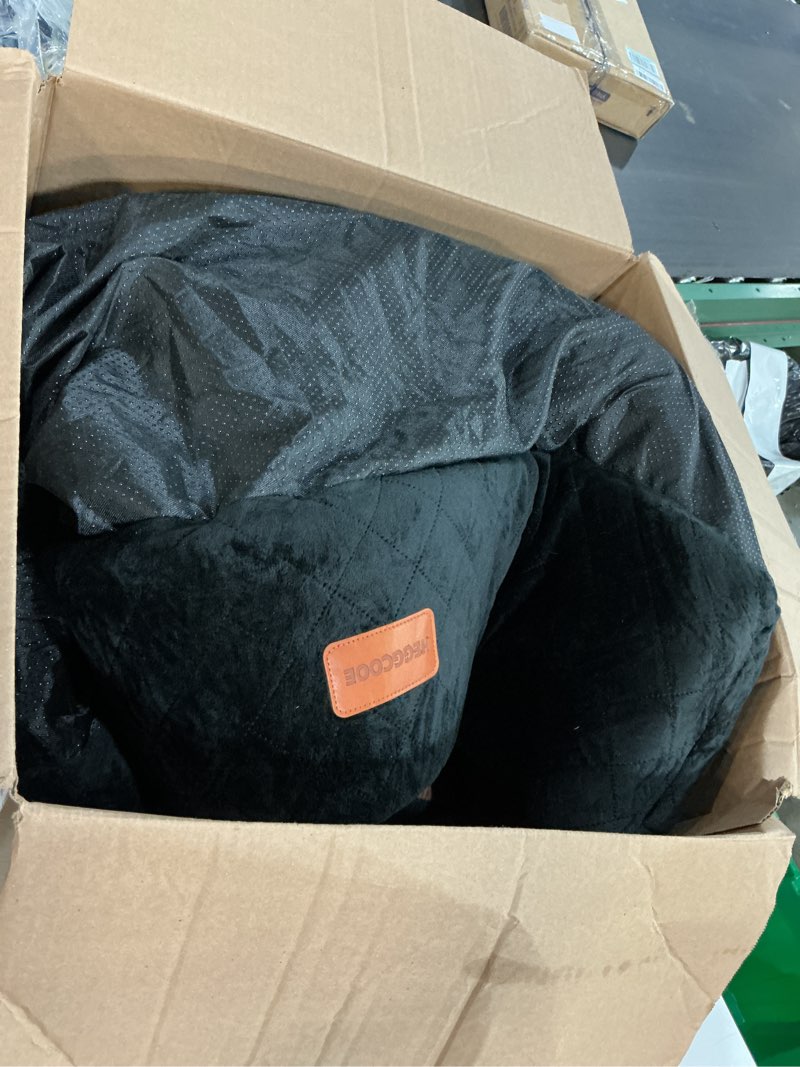 Condition photo showing As Is for large dog car seat under 100 lbs, washable dog car bed for 2 medium dogs, detachable pet booster seat with storage pocket and seat belt for back seat dog travel bed black/brown