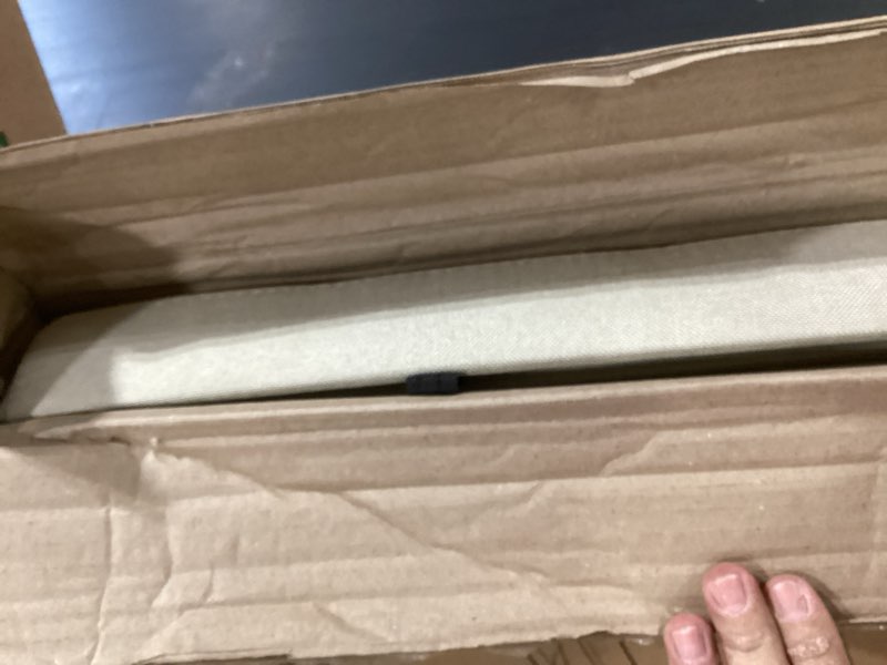 Condition photo showing Good Condition for songmics mazie collection - 43 inches folding storage ottoman bench, ottoman foot rest, end of bed bench, storage chest, load 660 lb, for living room, bedroom, entryway, cream white ulsf77be cream white 15"d x 43"w x 15"h