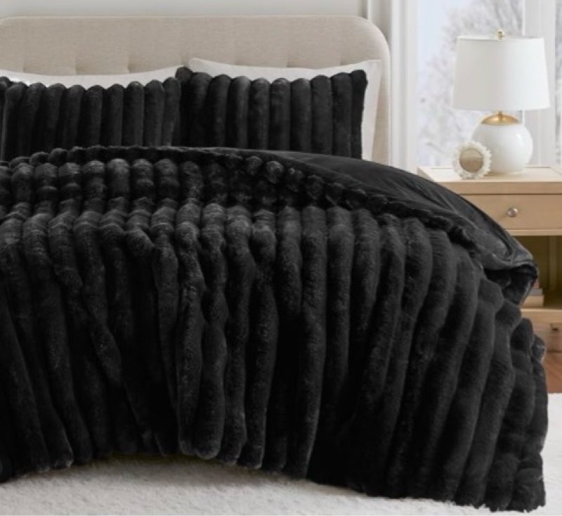 madison park jasmine king comforter set, luxurious reversible faux fur plush ribbed velvet bedding, fuzzy thick warm winter comforter, super soft fluffy 3-piece set light grey