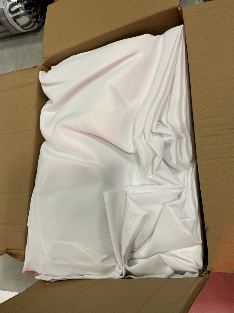 Condition photo showing Good Condition for fitable white tablecloths for rectangle tables, 6 pack - 70 x 120 inches - reusable and washable table clothes for 6-8 ft tables, polyester fabric table covers for wedding, party, banquet white 70x120 in, 6 pack