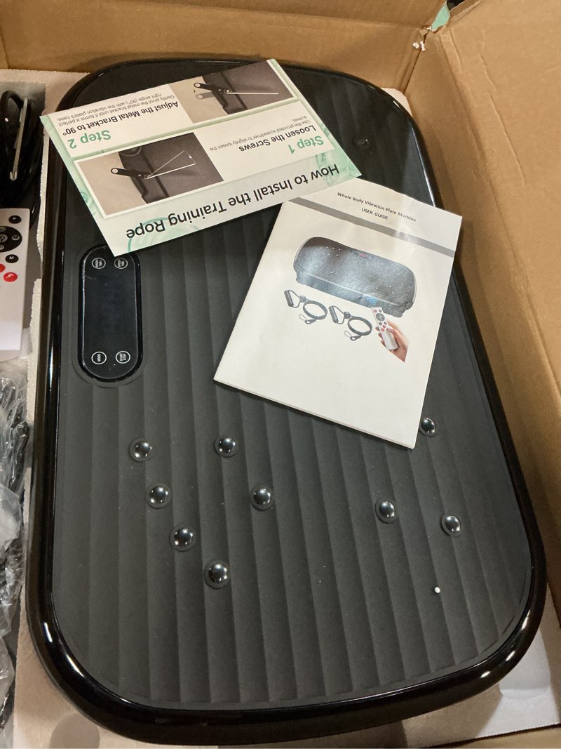 Condition photo showing New/Like New for vibration plate exercise machine, vibration plate for lymphatic drainage 330 lbs capacity whole body vibration platform machines helps weight loss shaping toning wellness black