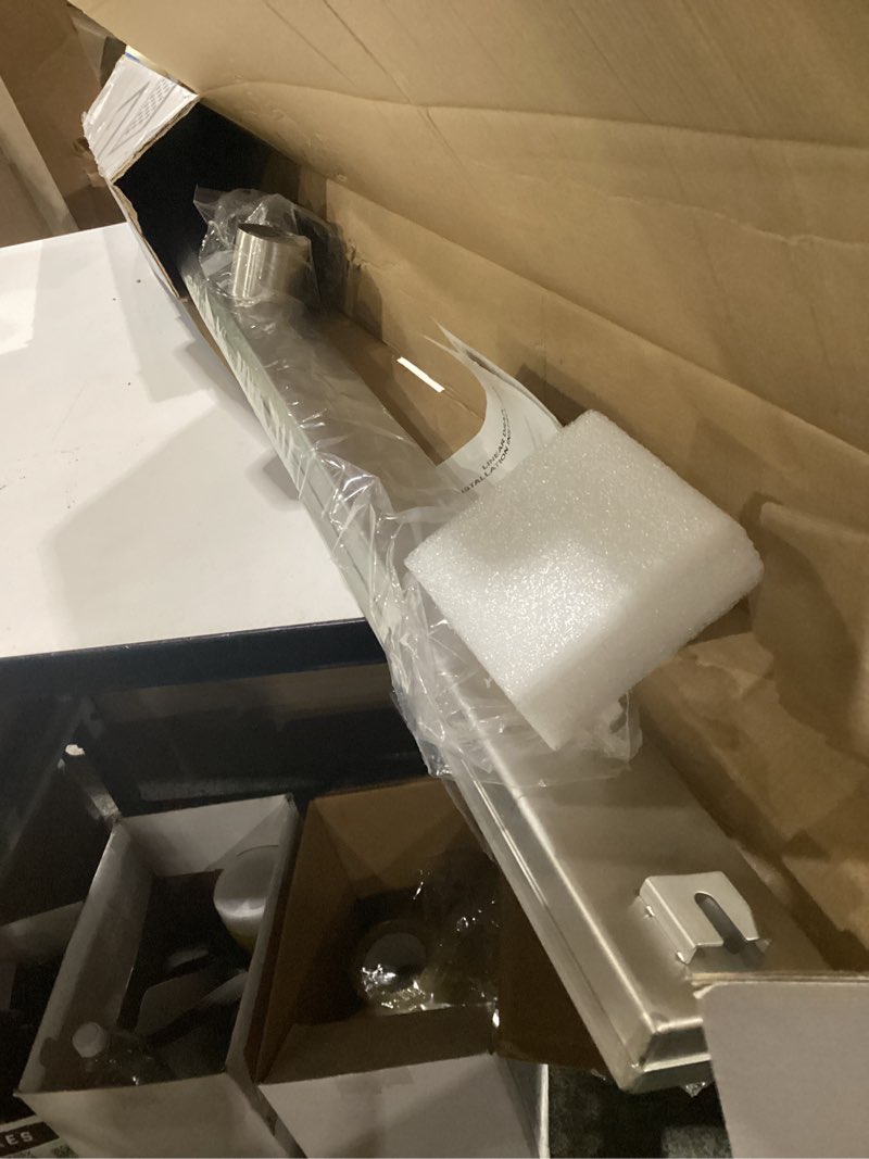 Condition photo showing New/Like New for sanitemodar linear shower drain, shower drain 48 inch with removable square hole panel, aisi brushed 304 stainless steel shower floor drain with adjustable feet and hair strainer stainless steel 48 inch