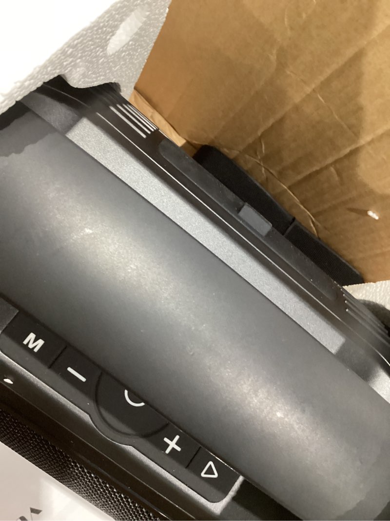Condition photo showing As Is for portable bluetooth speakers wireless, 200w max loud outdoor speaker with deep bass, ip65 waterproof, bt5.4, usb-c, rgb lights, for party, camping, beach, large workshop, garage, 24h playtime black