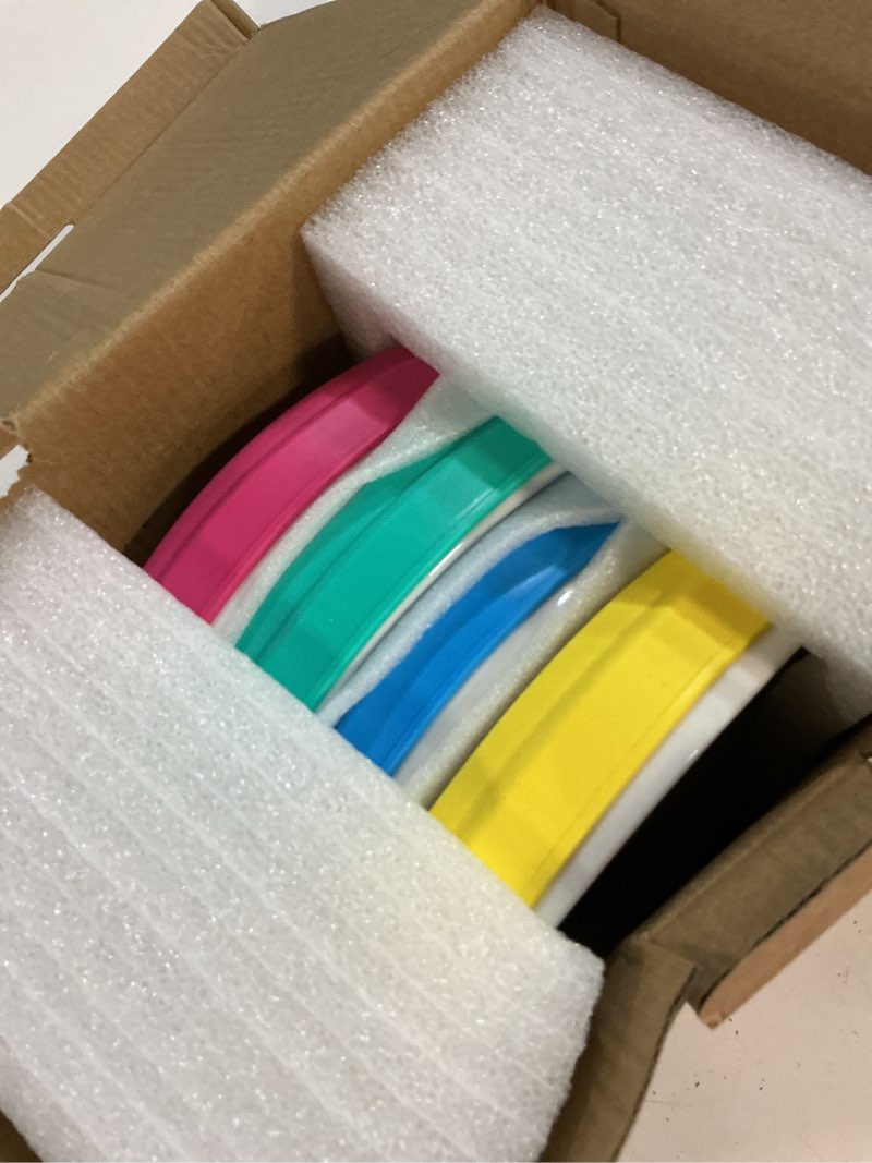 Condition photo showing New/Like New for elk and friends kids 7.8” porcelain white plates with silicone sleeves | divided plates | suitable for kids/toddlers | microwave & dishwasher safe | non slip | snack dishes… pink/teal/blue/yellow 7.8” divided (non-suction sleeves)