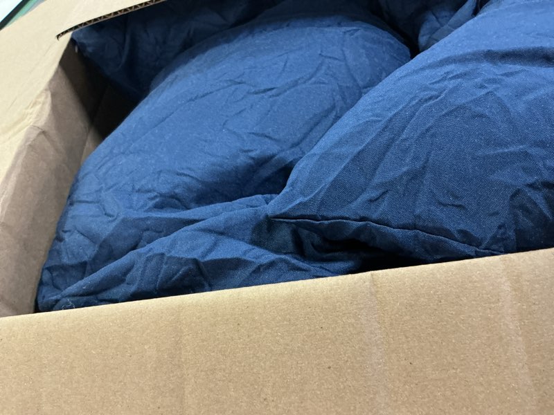 Condition photo showing Good Condition for boyspring soft patio swing egg chair cushion replacement with zipper, comfortable thicken cotton hanging basket chair cushions indoor outdoor hanging egg chair cushion 47x31.5x4.7 inch (blue)