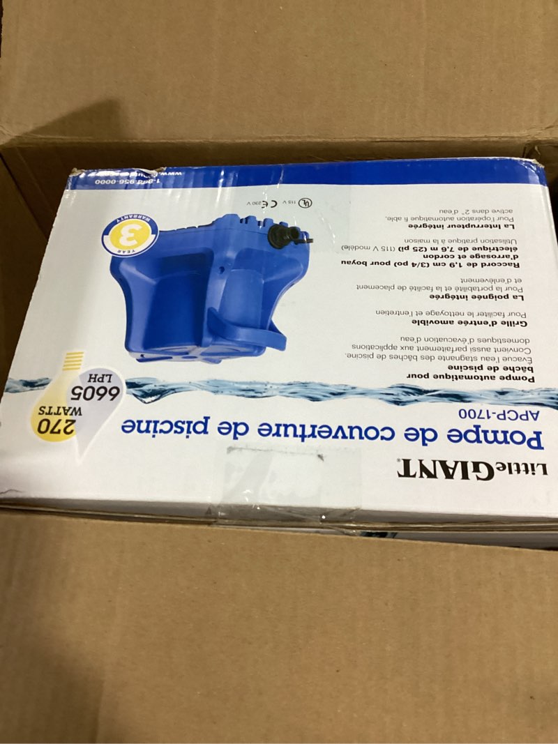 Condition photo showing Good Condition for little giant apcp-1700 115-volt, 1/3 hp, 1745 gph, automatic, submersible, swimming pool cover pump with 25-ft. cord, light blue, 577301