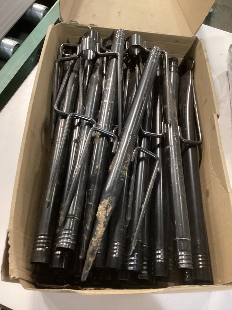 Condition photo showing As Is for 10Ft String Light Poles 4 Pack,Light Poles for Outside Lights,Outdoor with Fence Brackets Hanging Lights,Metal Stand Deck Patio Backyard 4 Pack 10Ft String Light Poles