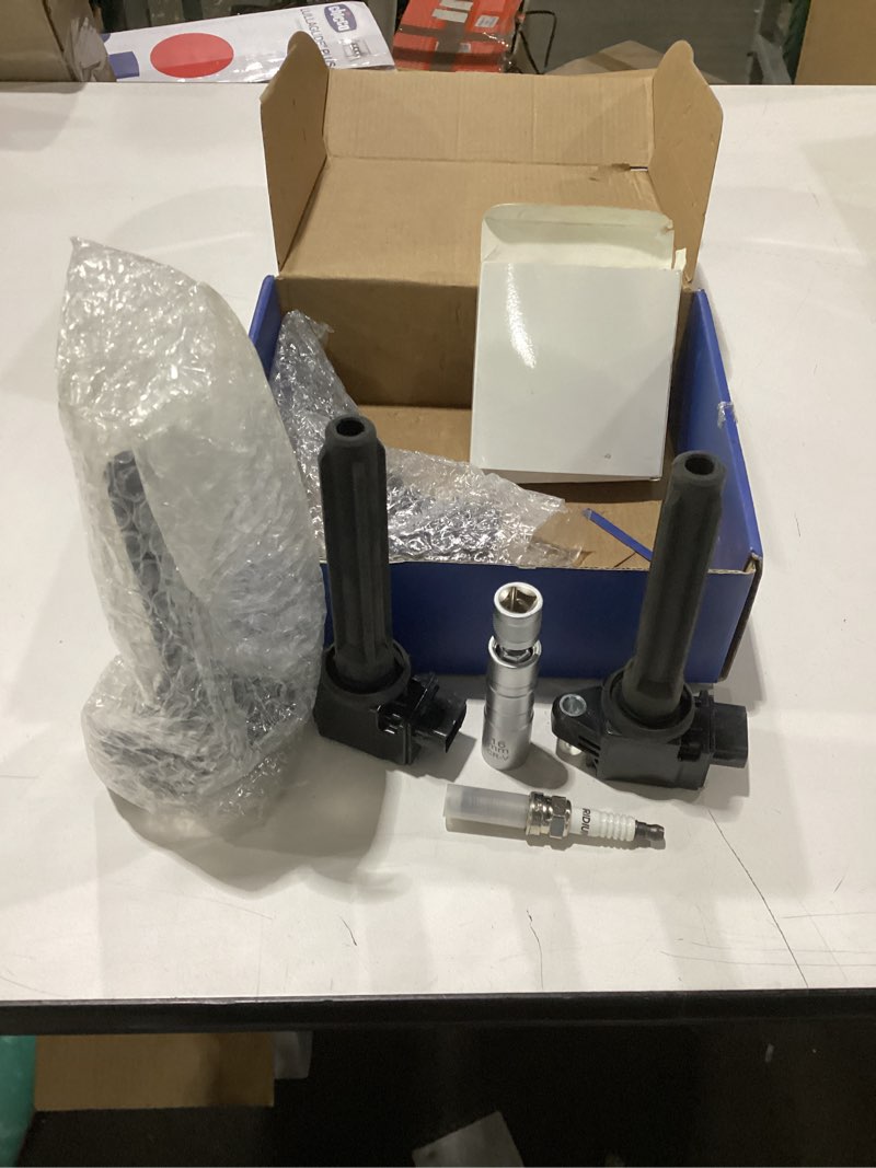 Condition photo showing Good Condition for similar to stock photo kax set of 4 uf540 ignition coil pack & iridium spark plugs w/magnetic socket  - 4pk coils & 4pk plugs + too