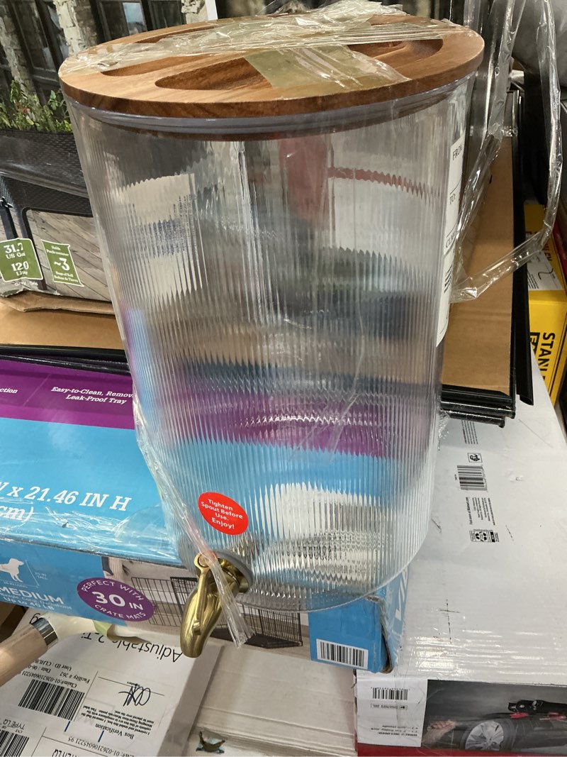 Condition photo showing As Is for better homes & gardens plastic 2 gal double wall beverage dispenser