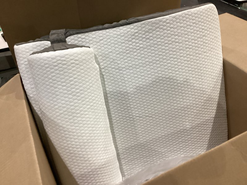 Condition photo showing As Is for reading pillow for sitting in bed adult, back pillow for bed sitting up with arms, pockets and cup holder, sit up backrest pillows for beds chair support, rest pillow for gaming (light gray, 5pcs) light gray 5pcs