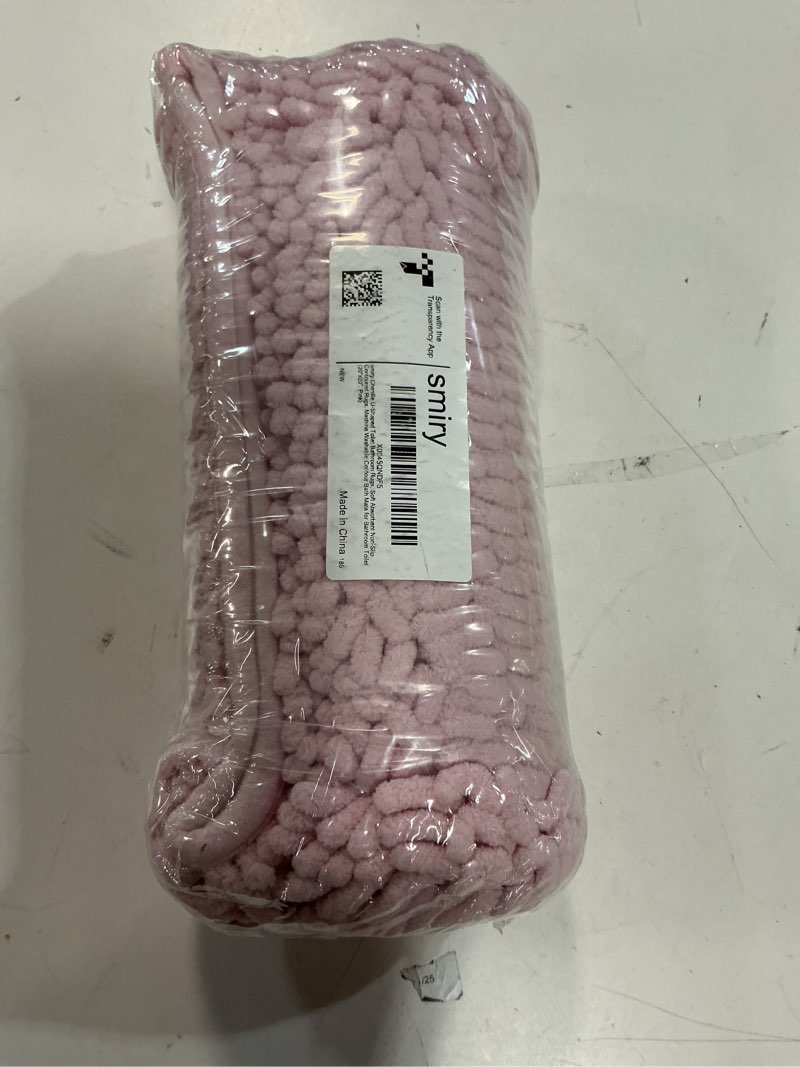 Condition photo showing New/Like New for smiry luxury chenille toilet rugs u-shaped 20x20, soft absorbent non-slip contour bathroom rugs for toilet, machine washable contoured bath mats, pink 20" x 20" contour rug pink