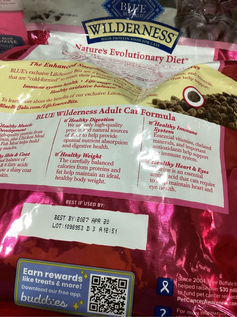 Condition photo showing Good Condition for Blue Buffalo Wilderness Natural Adult Dry Cat Food, High-Protein and Grain-Free Diet, Supports Healthy Muscle Development and a Healthy Immune System, Salmon, 5-lb Bag 5 Pound (Pack of 1)