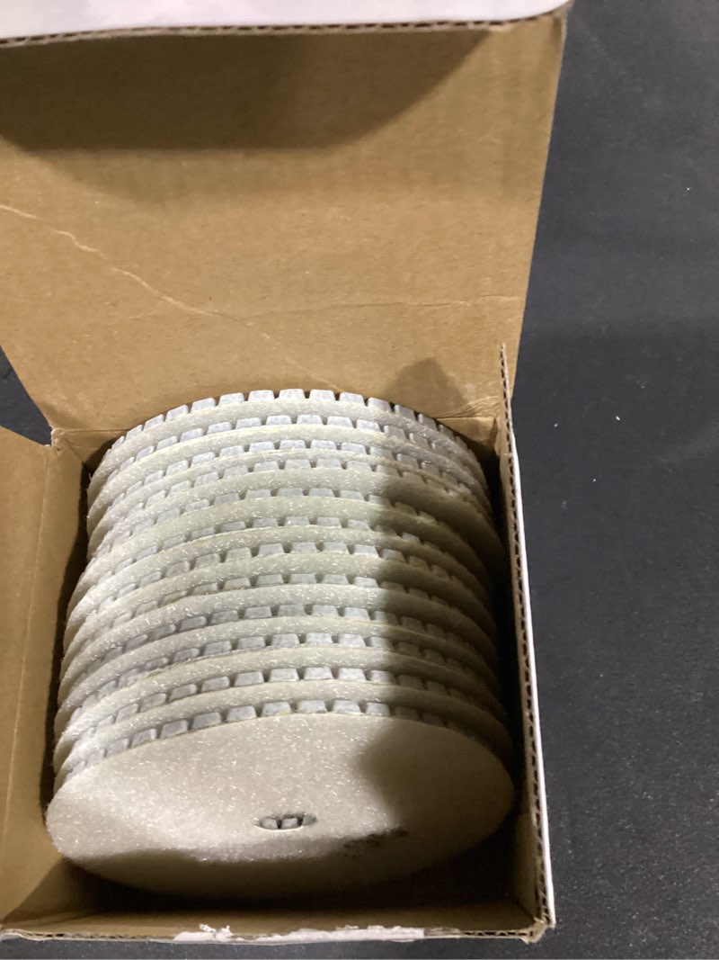 Condition photo showing New/Like New for workease 4 inch diamond polishing pads wet/dry 12pcs, 100 grit diamond sanding pad, granite stone concrete marble rock countertop quartz polish pad 4 inch 100 grit