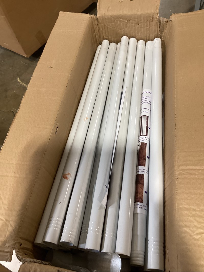Condition photo showing As Is for aikasy premium canopy bed frame post for king size beds, enhanced metal poles, four corner bed brackets, ideal for metal and wood bed frames, bedroom decor upgrade ?white, king? white 78"w x 78"l (pack of 1)