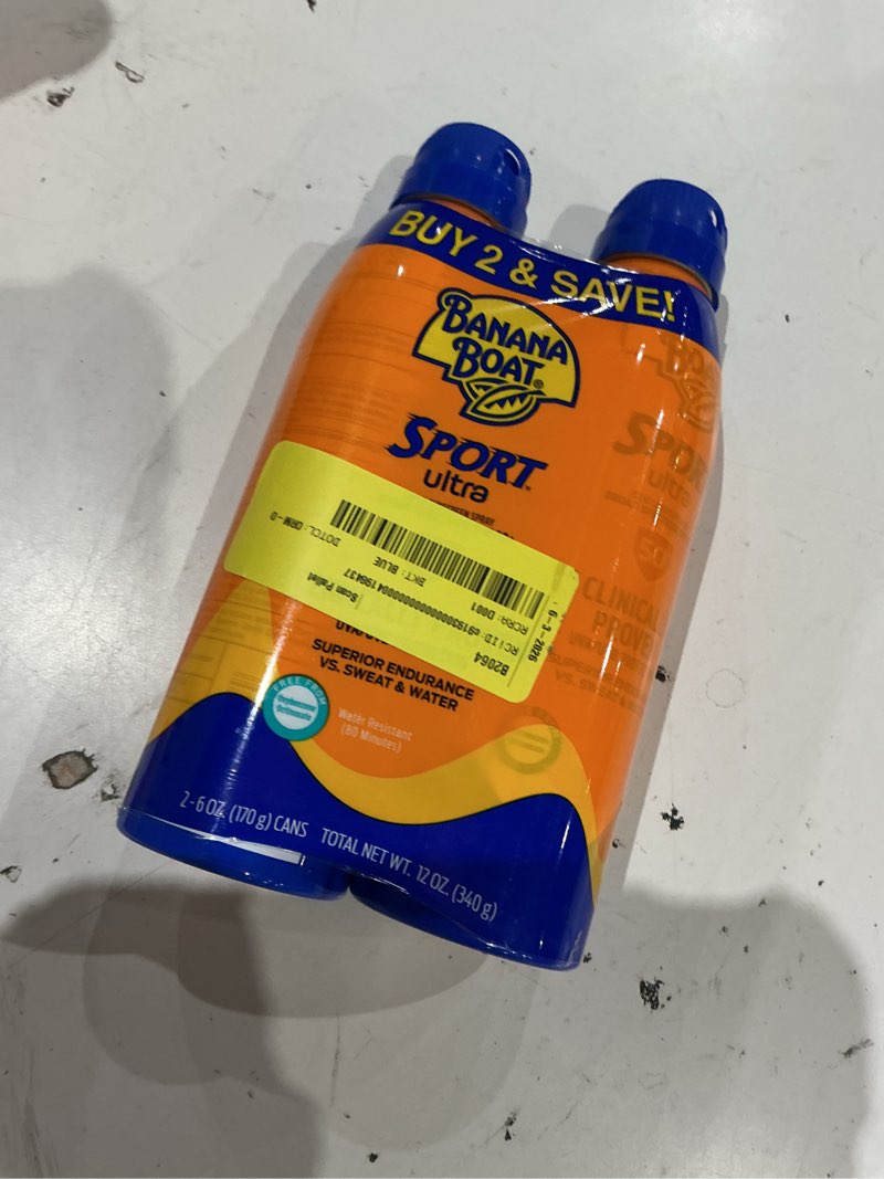 Condition photo showing New/Like New for banana boat ultra sport clear spray broad spectrum sunscreen - spf 50 - 6oz - twin pack