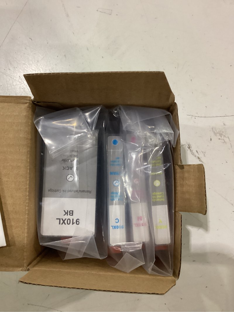 Condition photo showing Good Condition for 910xl ink cartridges combo pack replacement for hp 910 xl work for officejet pro 8010 8015e 8020e 8025e 8022e 8028e 8035e 8020 8035 8028 8025 printer with v21.4.1 chip 4 pack cyan magenta yellow black