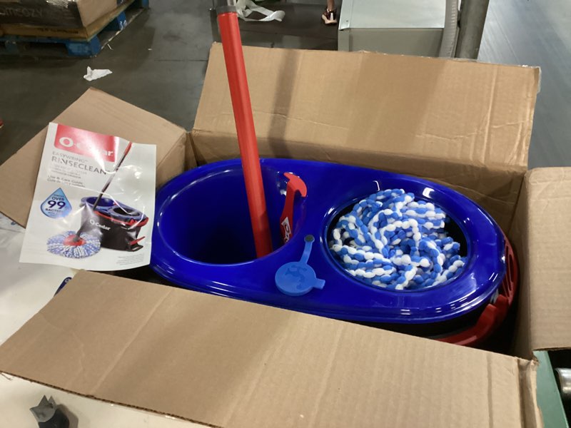 Condition photo showing Good Condition for o-cedar rinseclean spin mop & bucket system | clean with water | removes 99% of bacteria