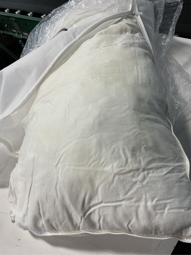 Condition photo showing As Is for premium down alternative pillow, king, firm
