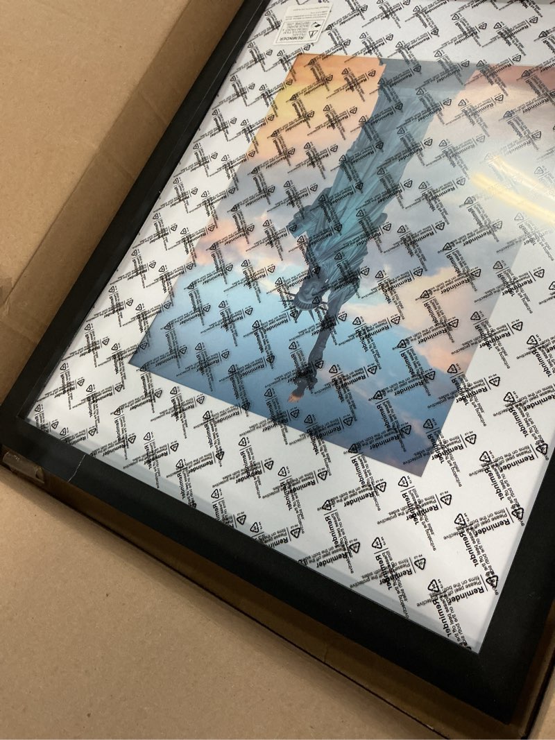 Condition photo showing As Is for seseat 16x20 picture frame black, display pictures 11x14 with mat or 16x20 without mat, photo frames wall gallery, 1 pack black 16x20