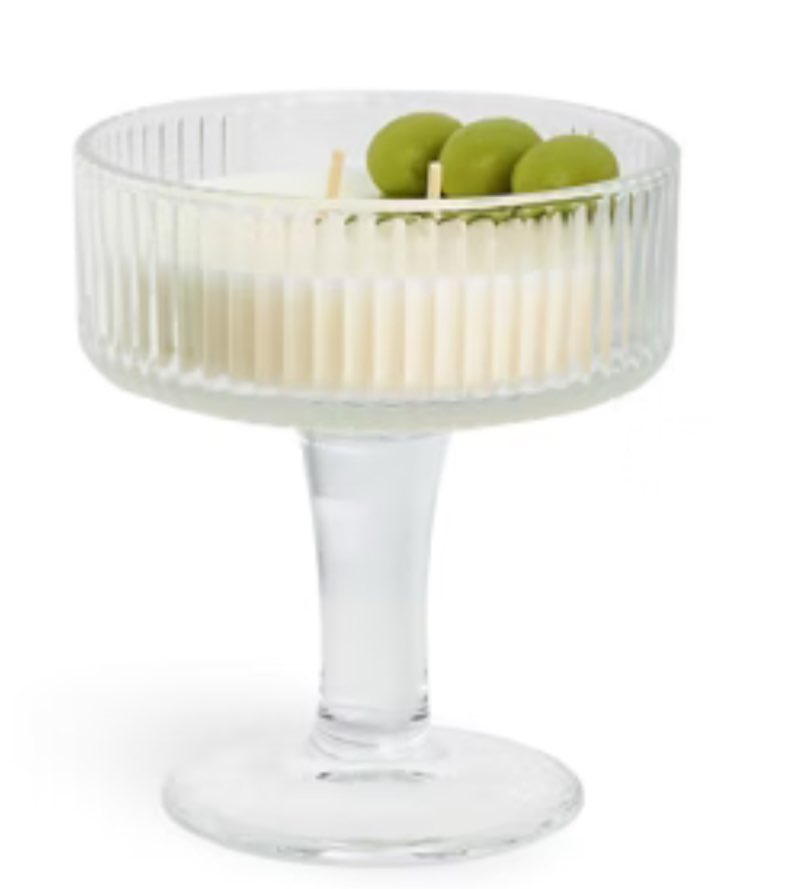 AL FRESCO SPRITZ GLASS CANDLE COCKTAIL GLASS CANDLE, 2-MODELS. (Case pack of 6-pieces)