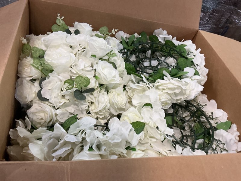 Condition photo showing Good Condition for White Flowers Balls for Centerpieces: 10 PCS 11.8" Diam Flower Centerpieces for Tables in Wedding Reception Decorations Arrangement for Party Celebration Planners White 11.8" Diam - 10 PCS