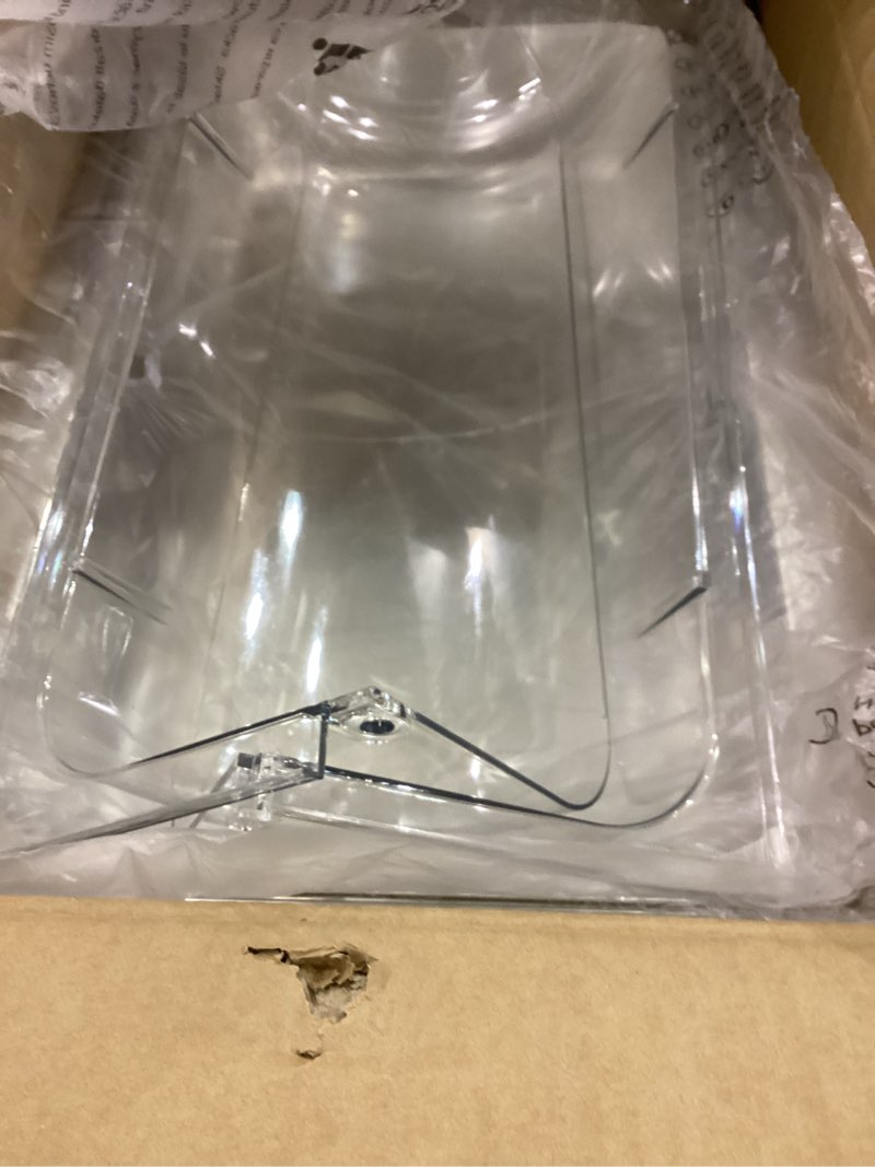 Ice Food Serving Display Tray, Stainless Steel Catering Supplies Buffet Display with Clear Roll Top 