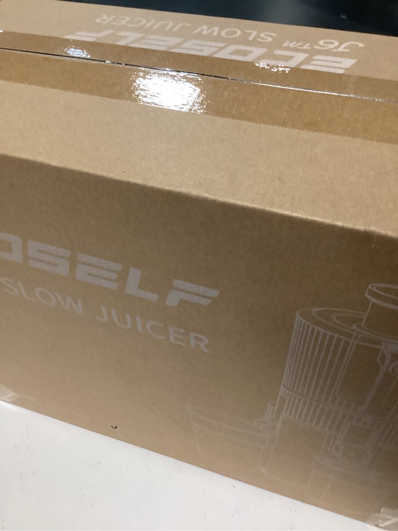 Condition photo showing New/Like New for juicer machines with 3 filters (for juice/sorbet/nut milk), slow masticating juicer with 6.0" wide mouth hopper for vegetables & fruits, self feeding, juicer for family party, with brush extra large silver