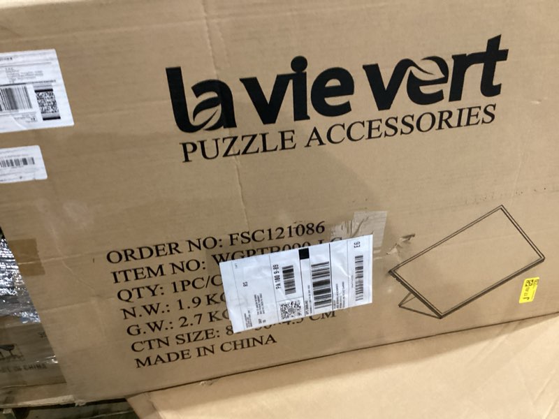 Condition photo showing New/Like New for Lavievert 2000 Piece Jigsaw Puzzle Board with 8 Drawers & Cover, Foldable Jigsaw Puzzle Table with 4 Tilting Angle, Portable Lightweight Puzzle Table with Storage & Built-in Easel/Stand for Adults