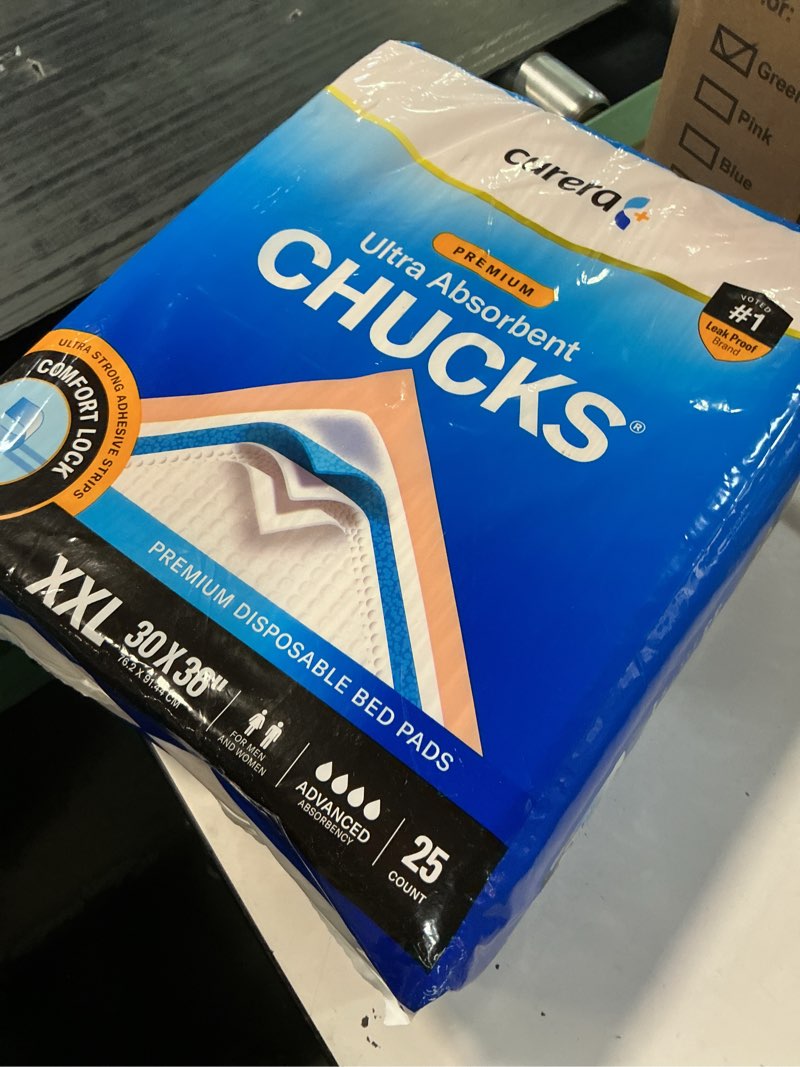 Condition photo showing New/Like New for chucks® premium disposable underpads 30”x36” ultra thick super absorbent chux incontinence bed pads disposable adult with adhesive tape, extra large pee pads, pet training pads 30x36 [25-pack]