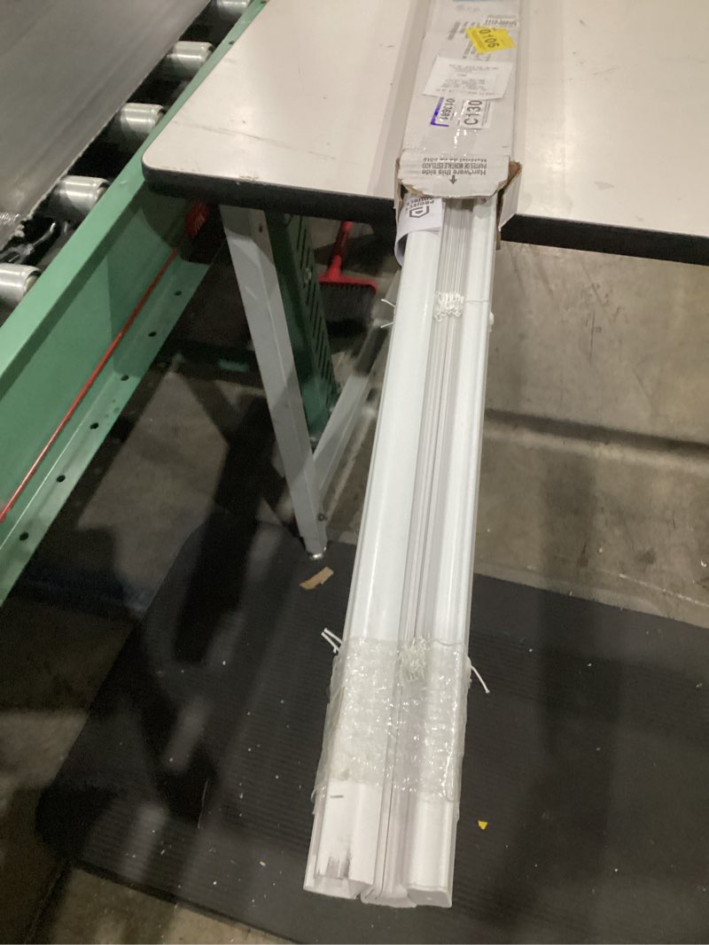 Condition photo showing Good Condition for images project source 1-in slat width 59-in x 48-in cordless white vinyl light filtering mini-blinds