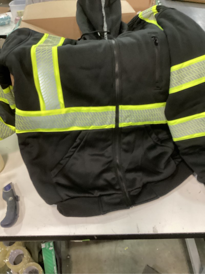 Condition photo showing Good Condition for VENDACE Men's ANSI Class 3 High Vis Safety Reflective Sweatshirt Wool Fleece Zipper Jacket Hoodie (Grey,5XL) 5X-Large Grey