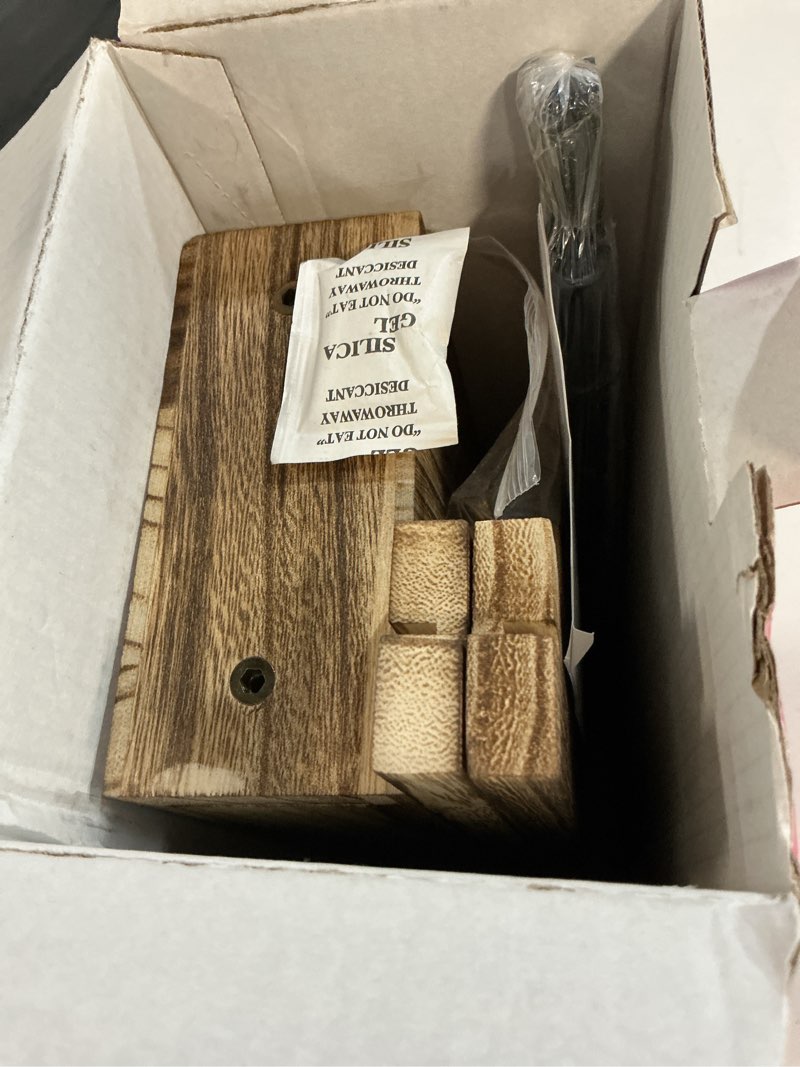 Condition photo showing Good Condition for pinzoveco earring organizer, 5 layer earring holder organizer with necklace holder pole, rustic wood jewelry organizer stand display for stud earring bracelet necklace ring, 175 earring holes white rod