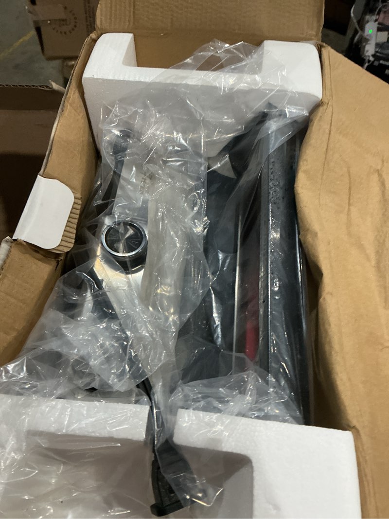 Condition photo showing As Is for baker's friend 4-slice panini press grill cheese sandwich maker, electric grill indoor with temperature setting, opens 180 degrees, dual non-stick surfaces, 4-circle silicone mold, reversible plates