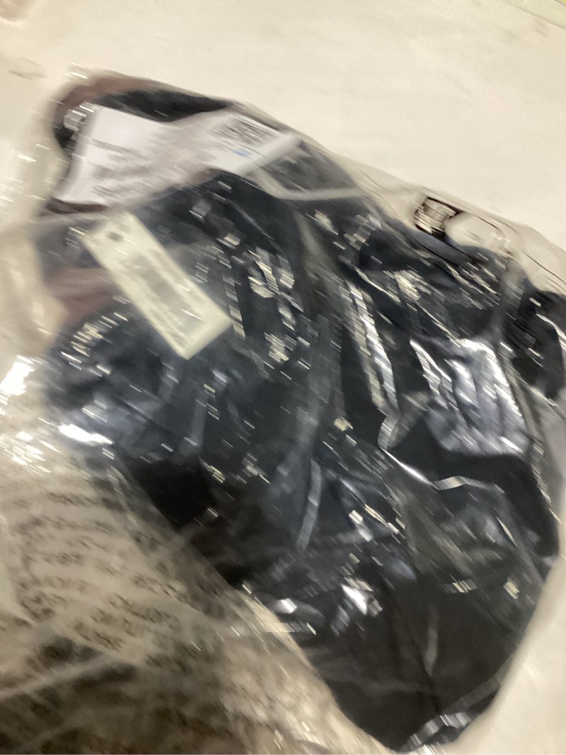 Amazon Essentials Women's Short Sleeve V-Neck Gathered Fit and Flare Dress, Black, Medium