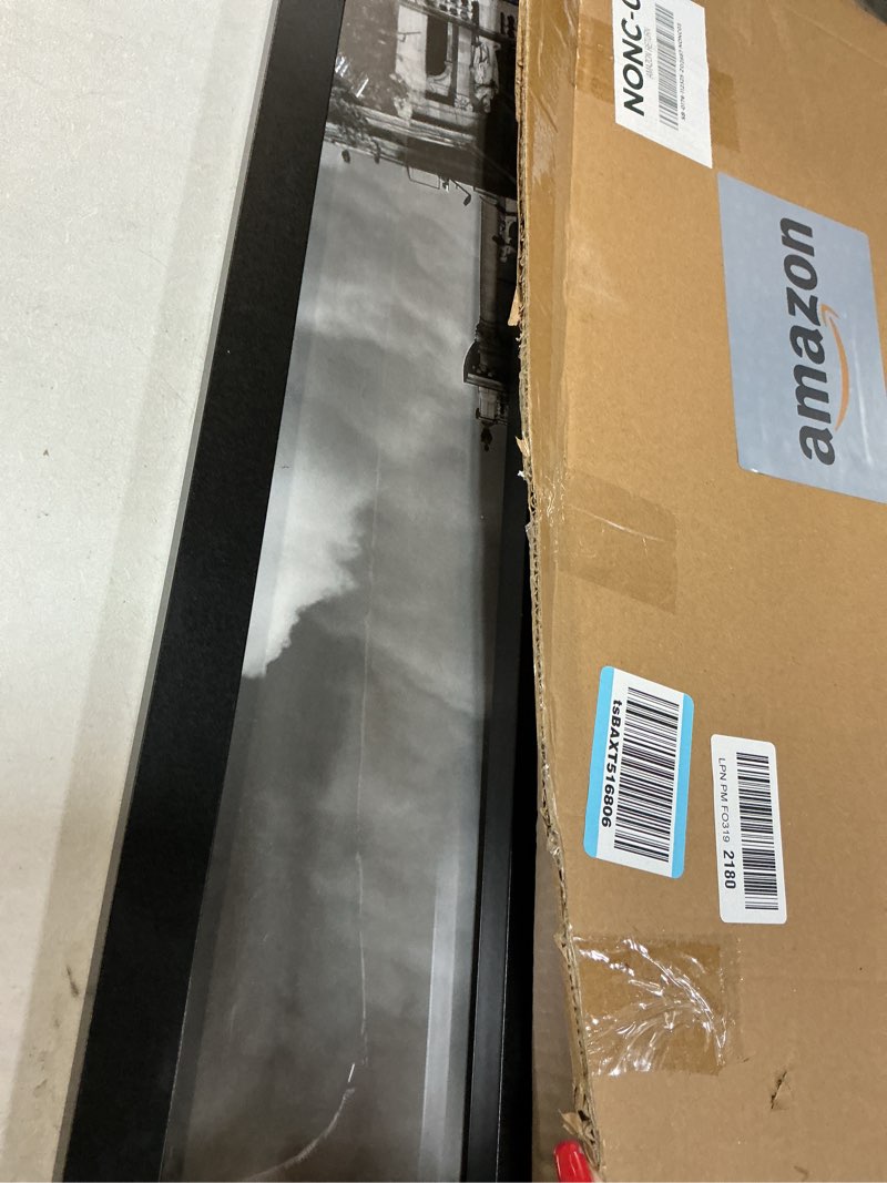 Condition photo showing As Is for 3 pcs CountryArtHouse 20x21 Frame Black Solid Pine Wood Picture Frame Includes UV Acrylic Plexiglass, Acid Free Foam Backing Board and Hanging Hardware