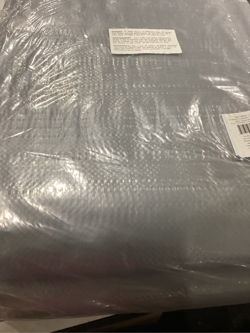 rugged rhino all weather 100% waterproof heavy duty tarp, 15x15, 2 pk uv temperature resistant tarps