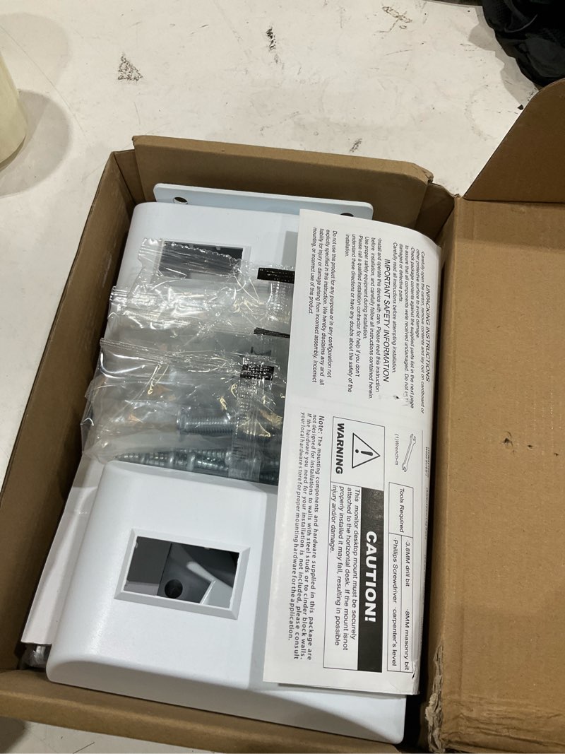 Condition photo showing Good Condition for suptek dual side clamping bookshelf speaker wall mounting bracket for large surrounding sound speakers, hold up to 55 lbs, white (spm201w) standard--white