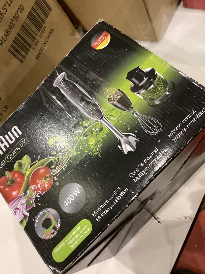 Braun MQ5025 Hand Blender Multiquick Vario, MQ5025, Black Blender, Whisk, Beaker & Chopper