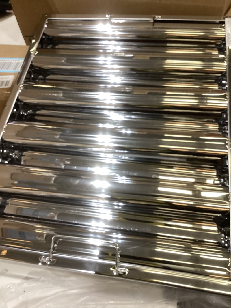  6 Pcs Hood Grease Filter with Clips, Baffle Style Stainless Steel Vent for Commercial Kitchens, Exhaust Hoods, and Restaurants