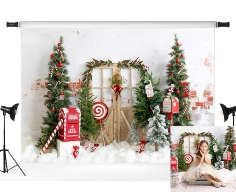 kate 10x6.5ft christmas photography backdrop winter xmas tree gift photo background brick wall barn 