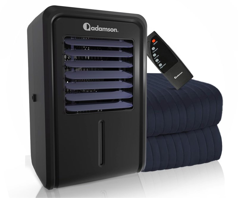 Adamson B10 Navy Blue Bed Cooling System - Twin 75” L x 39” W - 100% Cotton Mattress Cooling Bed Pad