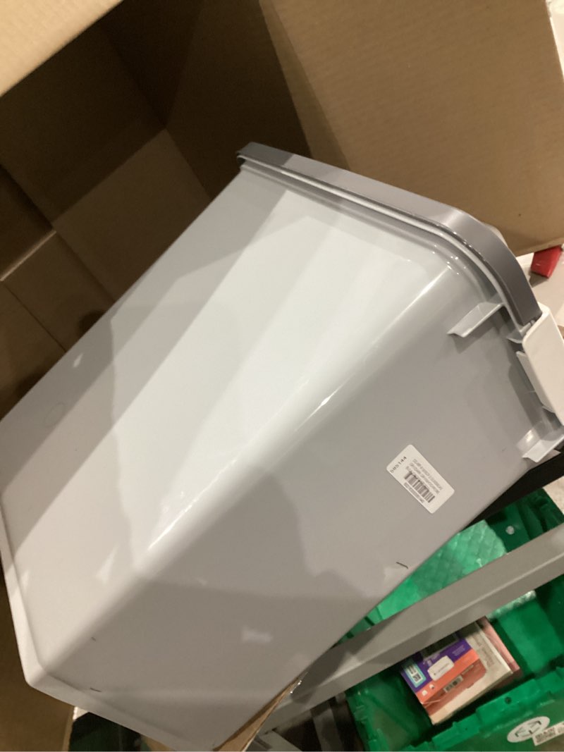 Condition photo showing Good Condition for iris usa dog food storage container with wheels, airtight lid, 2-cup scoop, up to 30 pounds pet food storage, built in scoop storage in lid, versatile pet food bin, portable, bpa free, gray/dark gray 30 lbs dark gray