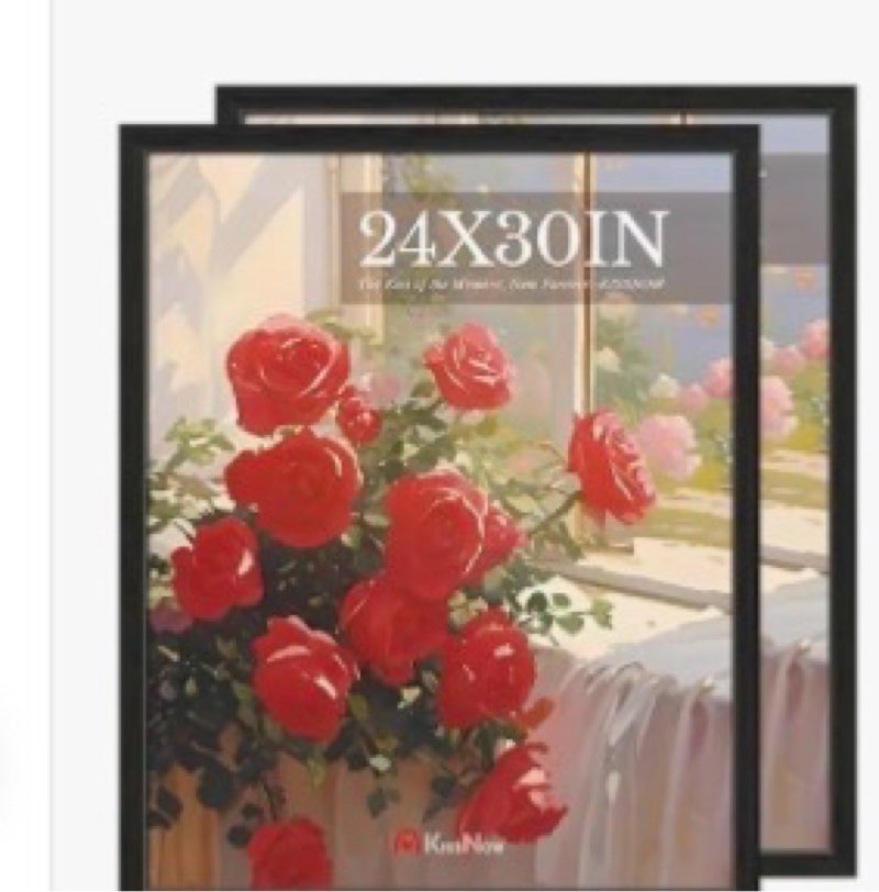 fxojyvo engineered wood 24x30 frame, black picture frame for 24 x 30 inch poster puzzle photo, light