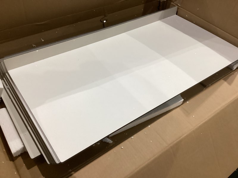 Condition photo showing As Is for 6-pack wire rack covers for shelves - imitation wood-look 33x16, wire rack covers for pantry, closet, shelfs liner for kitchen, wood shelf cover wire shelving,easy install (walnut color) 33*16in walnut color