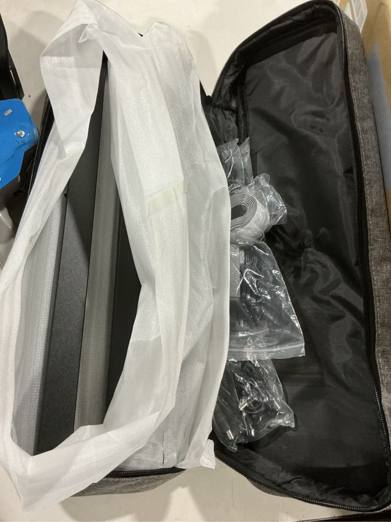 Condition photo showing Good Condition for guitar pedalboard with built-in power supply pedal board aluminium alloy 1.8lb lightweight 19x5 inch black pedal board with power supply, carrying bag, guitar pedal cable, hook tape small and bag