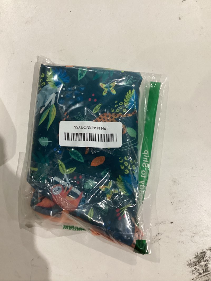 Condition photo showing New/Like New for bumkins sleeved bib for girl or boy, baby and toddler for 6-24 mos, essential must have for eating, feeding, baby led weaning supplies, long sleeve mess saving food catcher, soft fabric, jungle bumkins f3 jungle