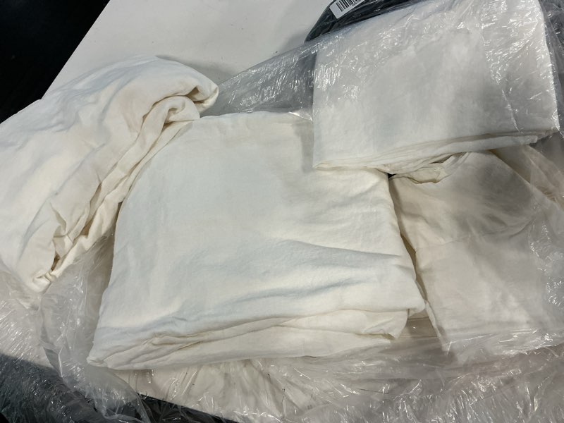 Condition photo showing As Is for quince european linen sheet set of 4, king, white