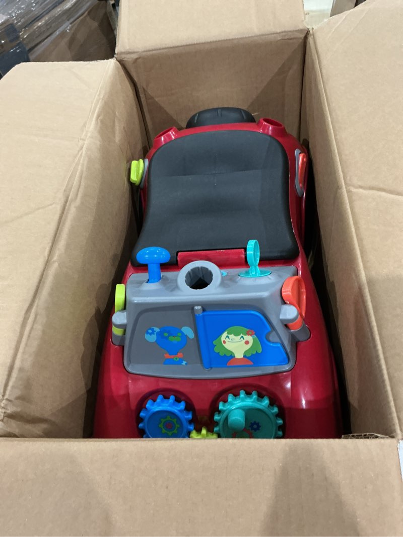 Condition photo showing Good Condition for radio flyer busy buggy, for toddlers 1-3, 3-in-1 push walker ride on car with 17 sensory activities, anti-tip feature, under-seat storage, horn and gears, 42 lb capacity, toddler ride on toys red