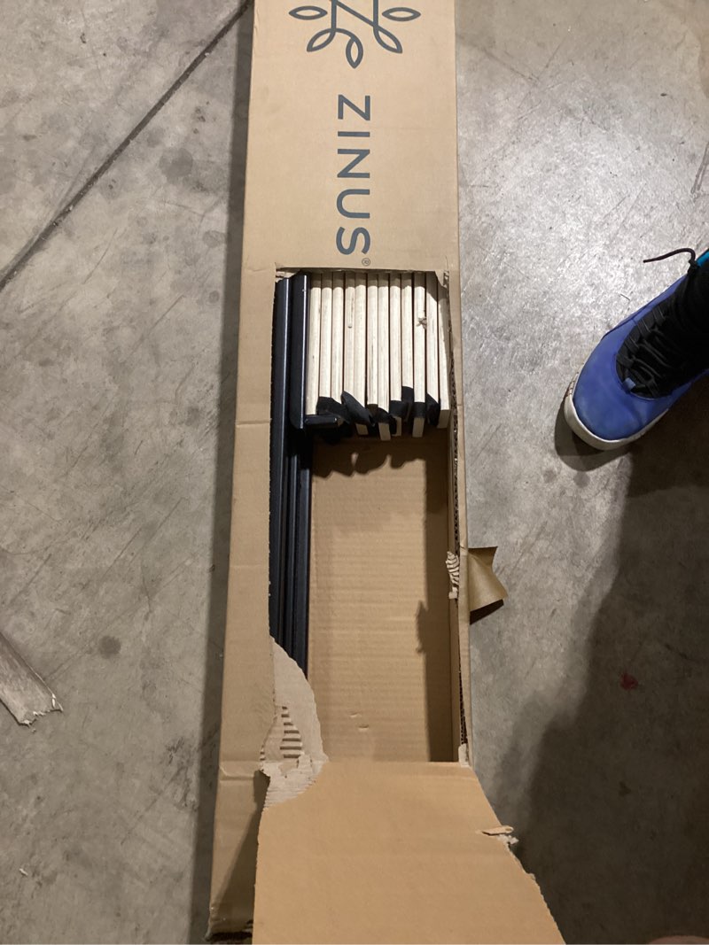 Condition photo showing As Is for ZINUS Deepak Easy Assembly Wood Slat 1.6 Inch Bunkie Board, Bed Slat Replacement, Full INCOMPLETE 